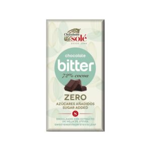 Chocolates Sole Ciocolata amaruie cu stevie fara zahar 72% cacao
