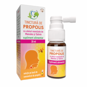 Tinctura de propolis cu uleiuri esentaile de manuka si salvie